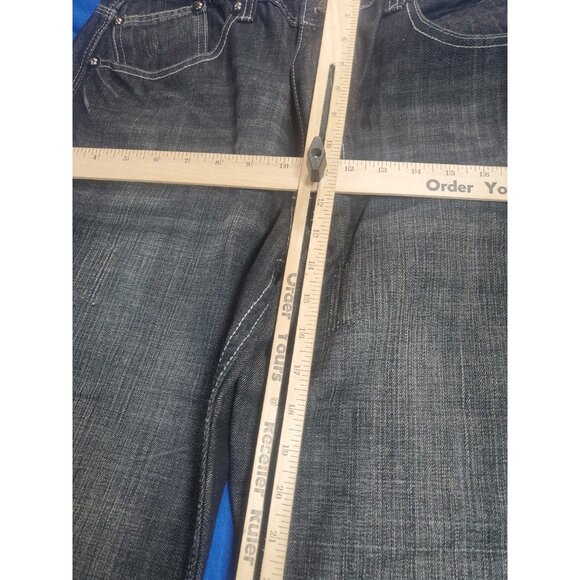 Basic Code Vintage Denim Jeans Men's Size W38 L34 Wide Leg Baggy Embroidered - Picture 11 of 16